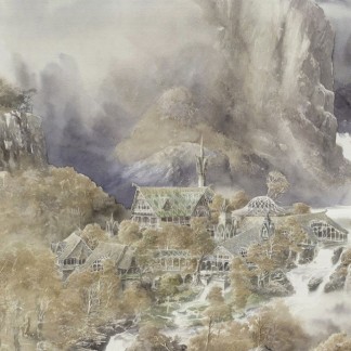 Rivendell and Filmstrip Collectible by Alan Lee – Lithograph (The Lord ...